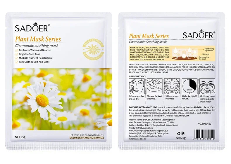 8pcs Natural Plant Face Mask Beauty Skincare Facial Masks Moisturizing Firming Hydrating Facial Mask Face Care Korean Cosmetics
